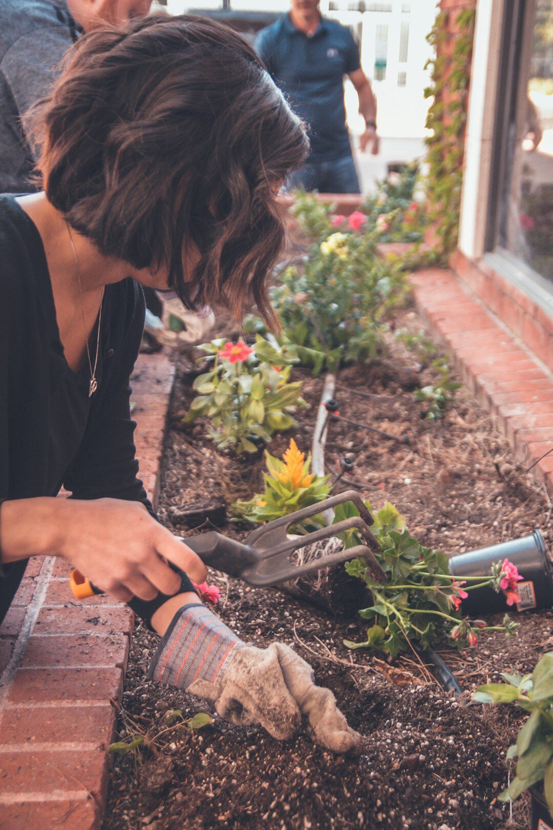 Portrait of a Lithuanian woman gardening expert smiling outdoors